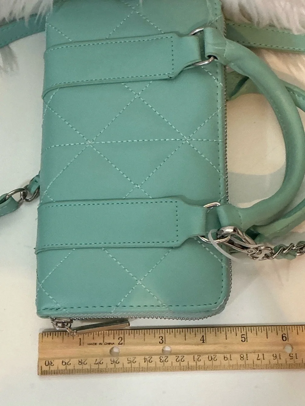 Betsey Johnson NWT XOLAYLA Mint Quilted Leather Top-Handle Mini Crossbody Bag